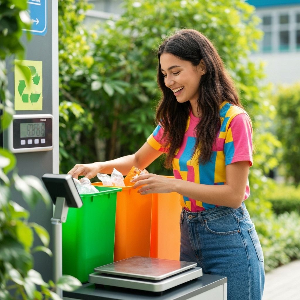 Persona reciclando materiales en AmbitecApp